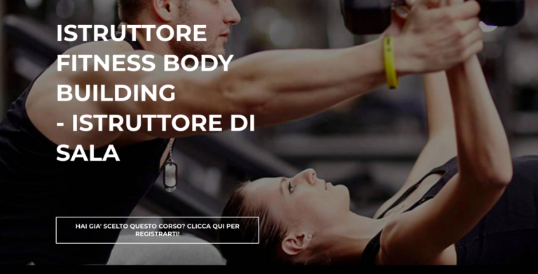 CORSO ISTRUTTORE FITNESS ISTRUTTORE DI SALA
